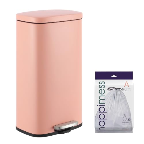 Image of happimess Curtis 8 Gal Step Trash Can Soft Close 25 inch, Flamingo Pink