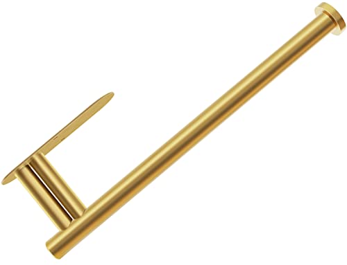 Paper Towel Holder For Kitchen, New Upgrade Double Rod Bearing Self-Adhesive Or Drilling Wall Mounted Paper Towels Rolls Holder Under Cabinet,Gold #TOP3