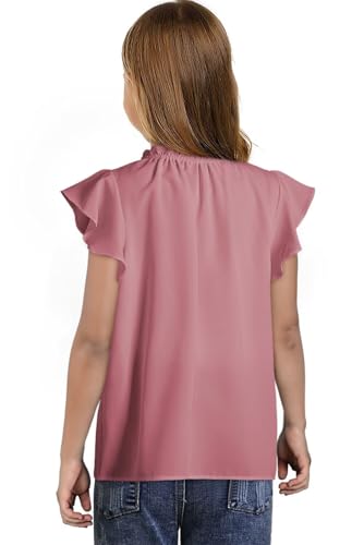 Image of DOKOTOO KIDS Girls Short Sleeve Blouse Dress Shirt Top Size 7-15 Years Old