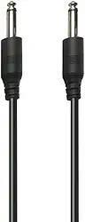 PluCable Cabo de audio P10 para P10 Mono P1050 Preto, Conexoes em metal, 5 Metros