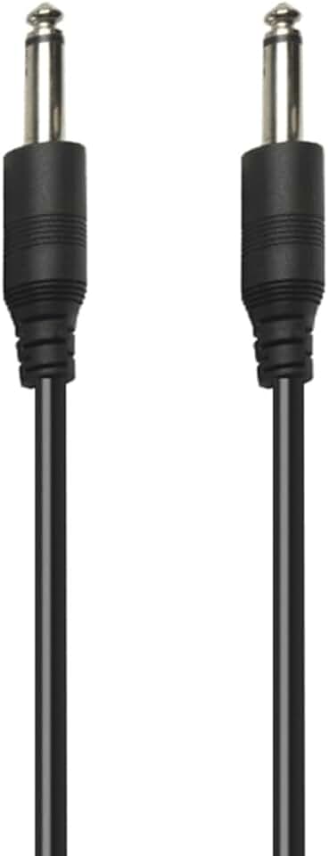 PluCable Cabo de audio P10 para P10 Mono P1050 Preto, Conexoes em metal, 5 Metros