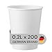 Produktbild LogiPack 200 Stück Kaffeebecher weiß 8oz 200ml | hitzebeständiger Pappbecher beschichtet | Heißgetränkebecher | Kaltgetränkebecher