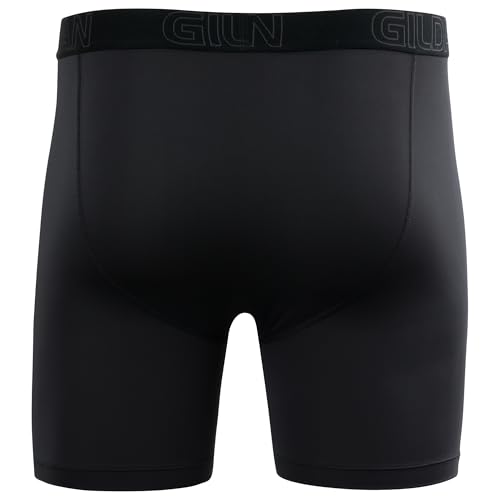 Gildan Men\'s Performance Underwear Boxer Briefs, Black (5-pack), Medium