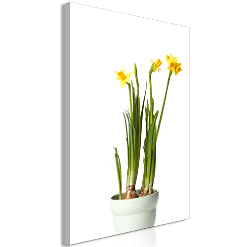 artgeist Acoustic Canvas Wall Art Print Yellow Daffodil 24x35 in - 1pcs Picture with Acoustic Foam Sound Print Artwork Room Acoustics Soundproofing b-C-0294-b-a