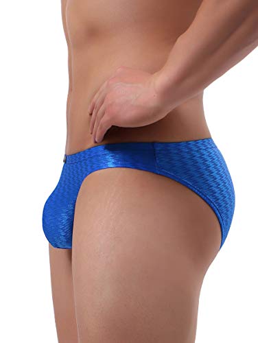 iKingsky Men's Shining Briefs Sexy Big Pouch Underwear High Stretch Bluge Mens Under Panties3
