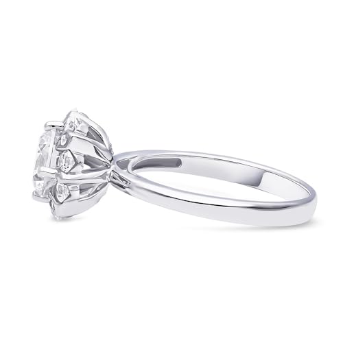 BERRICLE Sterling Silver Halo Wedding Engagement Rings Round Cut Cubic Zirconia CZ Ring for Women, Rhodium Plated Size 4-103