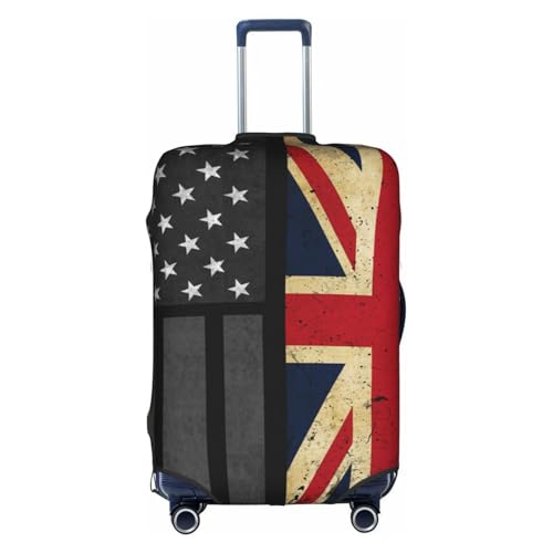 Travel Luggage Cover Vintage Britain British And America Flag Fashion Washable Baggage Suitcase Protector Fit For Luggage Small