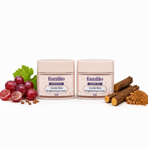 Image of Familio Gentle Skin Brightening Cream for Kids | Natural Nourishing Moisturizer with Argan Oil, Jojoba Oil & Aloe Vera | 24-Hr Hydration | Safe for All Age Groups | Paraben & Sulfate-Free | 50 g (Pack of 2)