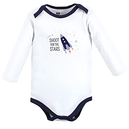 Image of Hudson Baby baby-boys Cotton Long-sleeve Bodysuits 5-pack
