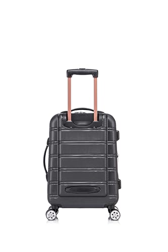 Image of Rockland Melbourne Hardside 2 Piece Expandable Spinner Wheel Luggage Set, Carry-On 20 inch and Tote 14 inch, Black