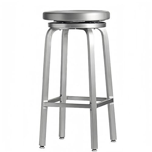 CYYTLFSD Industrial Metal Swivel Counter Stool, Backless Round Seat Counter Height Barstools with Footrest for Kitchen Dining Pub Cafe (26inch)