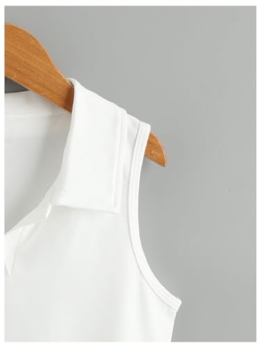 OYOANGLE Girl's Sleeveless Golf Shirts Collared Workout Crop Tank Top Athletic Tennis Tops3