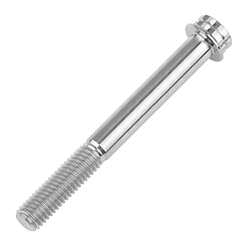 Image of Titanium Flange 12 Point Head M8 x15 20 25 30 35 40 45 50 55 60 65mm Screw Bolt Pack of 4 (M8x65mm, Normal Titanium)