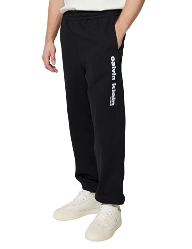 Calvin Klein Pantalon de Jogging rétro Graphique LV14LE252G pour Homme, Noir, M, Noir (Noir), M