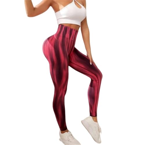 YYDPYZBD Pantalones de Yoga Fitness para Mujeres Tip-tipe Unión Una Pieza Cintura Sin Costura-Rojo-s