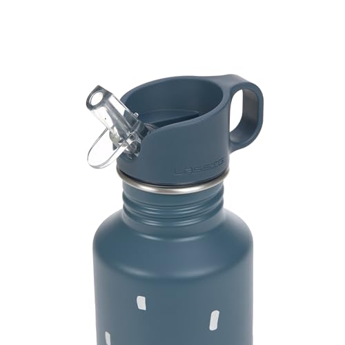 LÄSSIG Trinkflasche Edelstahlflasche BPA-frei 500ml Kinder Kita Kindergarten auslaufsicher mit Sporttrinkverschluss/Bottle Stainless Steel Happy Prints midnight blue