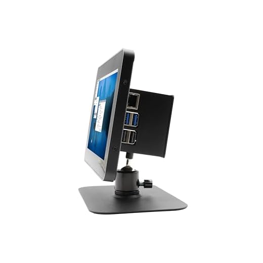 KKSB - Supporto per display Raspberry Pi Touch Display 2 – Alloggiamento in metallo per Raspberry Pi 5 incluso – La custodia offre spazio per cappelli e raffreddatori a basso profilo