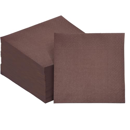 Gcardist Lot de 120 serviettes à cocktail VanDyke Brown, 12,7*12,7cm Serviettes en papier jetables...