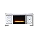Elegant Decor 60 in. Mirrored TV Stand with Crystal Fireplace Insert in Antique Silver