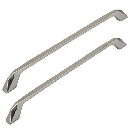 Image of Atom 12.8 inches Zinc Pull Handle | Silver Satin Finish | Office Wardrobe Furniture Kitchen Drawer Cabinet Push Bar, 229, Pack of 2