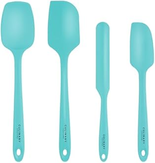 4-Piece Aqua Silicone Baking Spatula Set