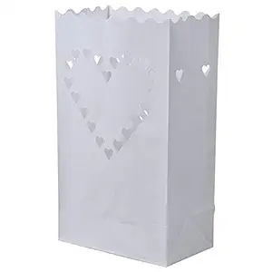 ELECTROPRIME 2X(Heart Light Holder Luminary Paper Lantern Candle Bag for Party Home Outd M3S8