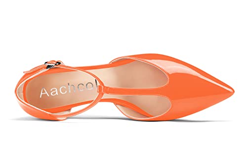 Aachcol Women T-Strap Mary Jane Pumps Two-Piece Shoes Chunky Block Mid Heel Pointed Toe Ankle Strap Dress 2 Inches4