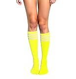 Chaussettes hautes rayées : les 3 bandes couplées à des couleurs vives rendent les chaussettes hautes à tube long plus attrayantes, ajoutent non seulement un sens de la mode, mais également plusieurs couleurs à la vie, vous permettant de montrer votre personnalité et votre charme uniques.