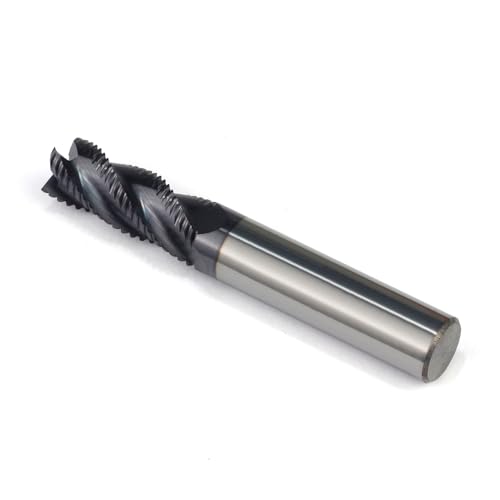 Image of Roughing End Mill JESTUOUS Carbide Square Nose 4 Flute Fine Tooth Bit 1 /2 inch Shank Dia. 1-1 /4 inch Flute Length for Milling Metal Steels,1 Piece