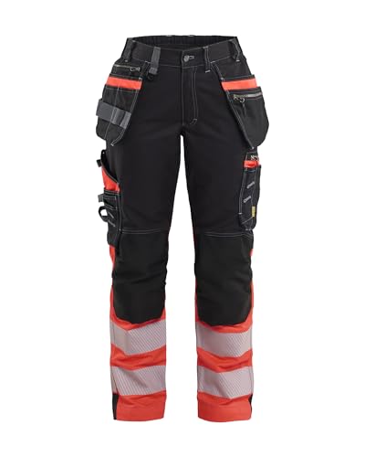 Pantalon de travail stretch haute-visibilité femme Blaklader noir rouge 7196