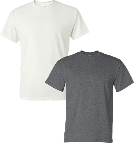 T-shirt 50/50 G800 blanc et chiné de 158g en taille S, le basique polyvalent
