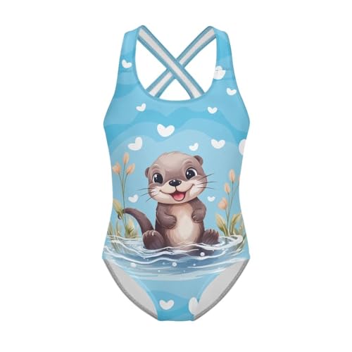 Image of JEOCODY Swimsuit for Girls One Piece Bathing Suit for Teens Crossback Hawaiian Beach Swimwear