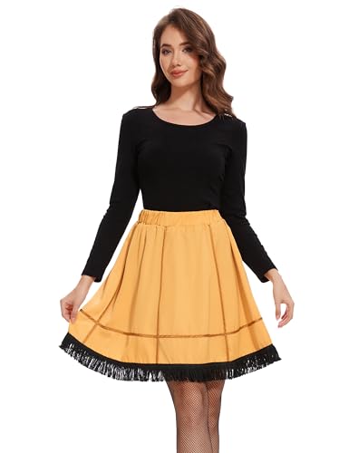 WXCTEAM Adult Women Yellow Leg Style Lamp Skirt Sock Costume Christmas Halloween Cosplay (S)