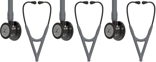 Image of 3M Littmann Cardiology IV Diagnostic Stethoscope, 6238, More Than 2X as Loud, Weighs Less, Stainless Steel High Polish Smoke-Finish Chestpiece, 27 inch Gray Tube, Smoke Stem, and Headset (Pack of 3)