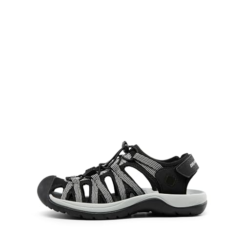 DREAM PAIRS DREAM PAIRS Womens Closed Toe Hiking Summer Outdoor Sport Athletic Sandals,Size 7.5,Black-Knit,160912-W
