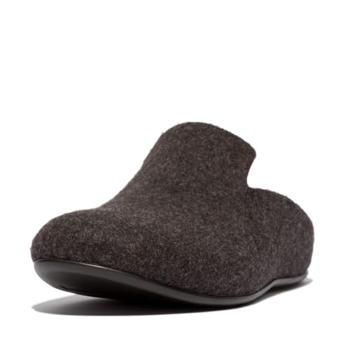 Fitflop Women's Chrissie II Haus e01 Felt Slippers Shoe, All Black, 6 UK, All Black, 6 UK4