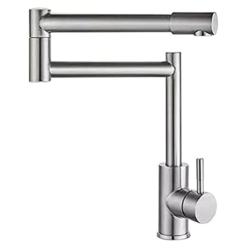 Robinet de cuisine avec bras pivotant double articulation extensible pliable