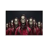 PLZWSUF Poster der TV-Serie mit Geldhaus, dekoratives Gemälde, Leinwand, Wandposter und Kunstdruck, modernes Familienschlafzimmer, Dekoration, Poster, 30 x 45 cm