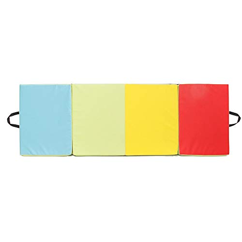 LIUXING Gymnastic Mats 70.86x23.6x1.96 Inch 4 Folding Gymnastics Mat Yoga Exercise Gym Panel Climbing Tumbling Pad (Color : Multi-colored, Size : 180x6x5cm)