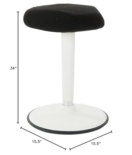 Image of Office Star Active Seating Adjustable 24-34 Inch Height and 360-Degree Wobble Design Perch Seat with Non-Slip Base, Grey