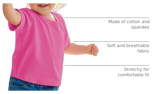 Image of 3 Pack Toddler Girls Short Sleeve Shirts Soft Cotton Basic Tee Shirt Size 18M-5T