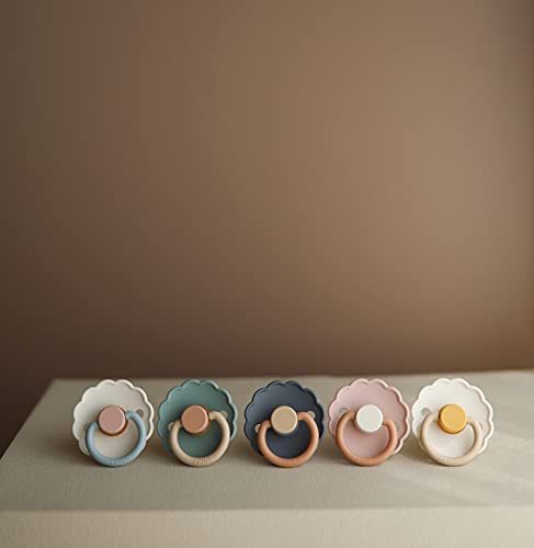 Frigg Daisy Natural Rubber Baby Pacifier | Made In Denmark | Bpa-Free (Aurora/Bright White, 6-18 Months) 2-Pack #TOP3