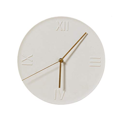 wall clock-Q Decoración del hogar-QFF Reloj de Pared de los números Romanos, Blanca Reloj de Pared Reloj de Pared de la Manera de la Sala Negro Uso Familiar Cover