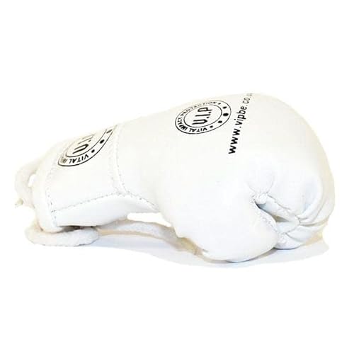 VIP Parvus Mini Novelty Hanging Boxing Gloves For Car Mirror Miniature Boxing Hanging Boxing Gloves For Home Car Or Bag, White