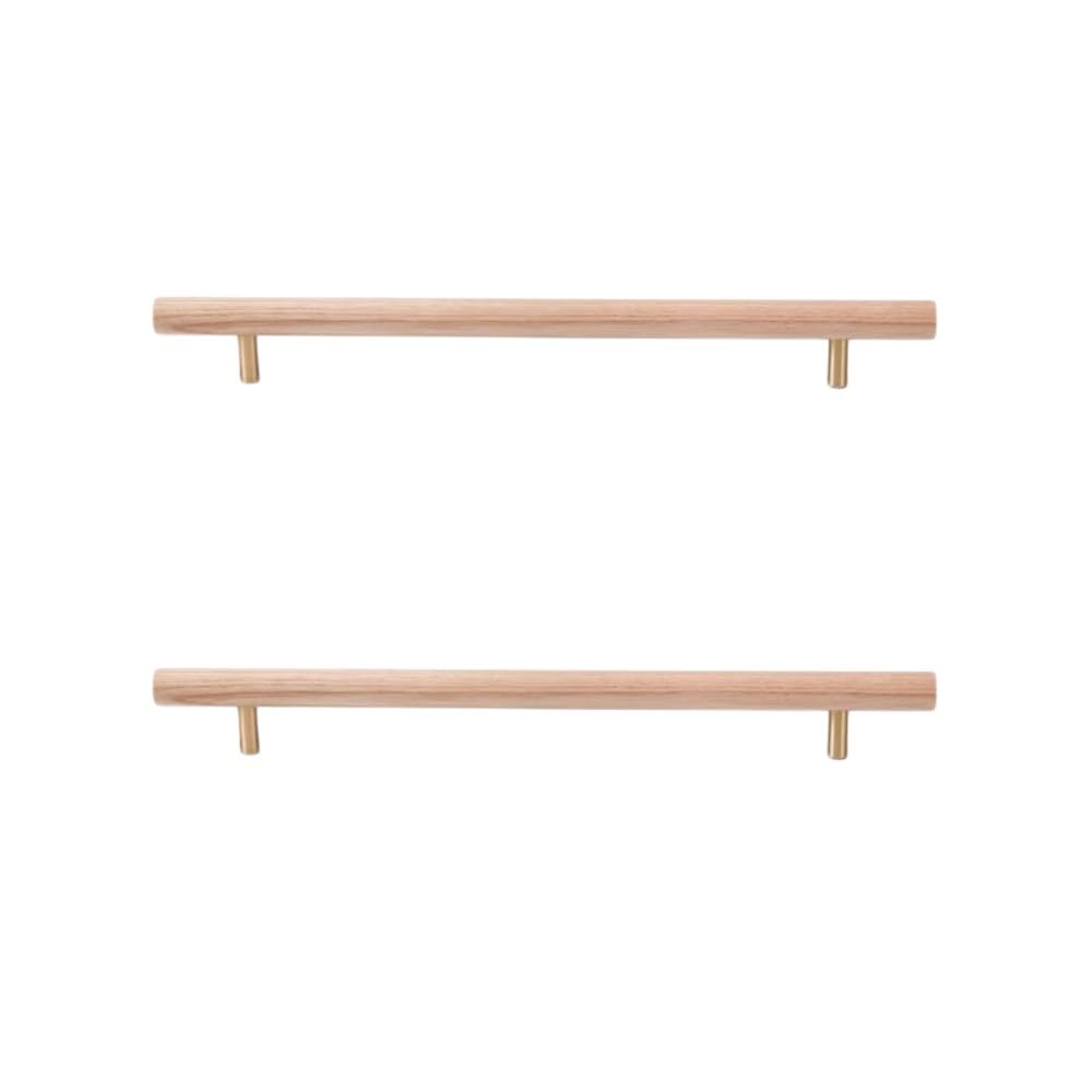 SANCHAKOU Furniture Knobs 2Pcs Beech Black Walnut Ash Wood Original Color Wardrobe Drawer Cabinet Wooden Extended Door Handle 224mm