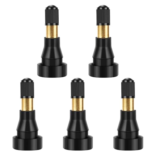Riseuvo 5 Pcs TR600 High Pressure Tire Valve Stems - Heavy-Duty Rubber Snap-in Valve for 0.453" Rim Hole, Fit for Trucks, Trailers, Cars