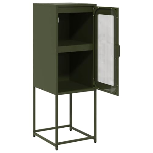 Buffet vert olive moderne de 107 cm de haut pour optimiser les petits espaces - 8