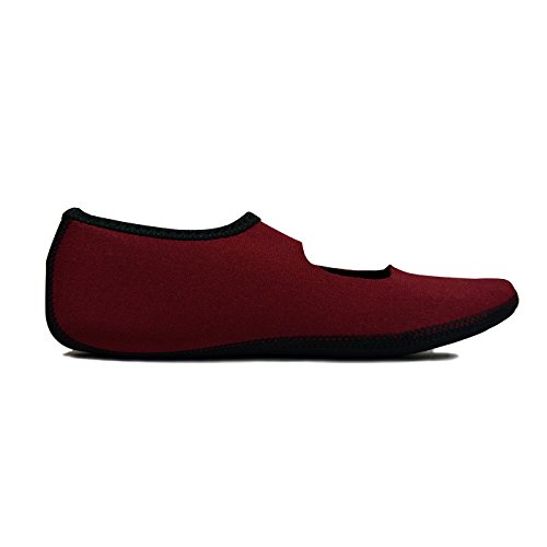 Image of Nufoot Women's Mary Janes Best Foldable & Flexible Flats, Travel & Exercise, Dance, Yoga Socks, Indoor Shoes, Slippers