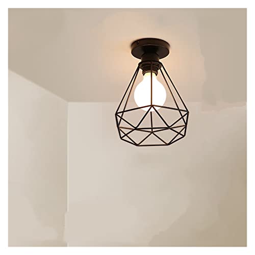 Plafonnier industriel rétro cage métal E27 luminaire couloir