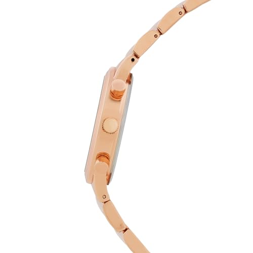 Image of Joker & Witch Clara Royale White and Rose Gold Dual-Tone Watch with a Classic Silver Dial for Women